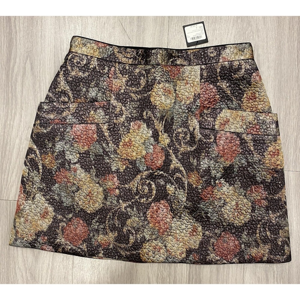 Club Monaco Floral Multi‎ Color Zip Skirt With Pockets Size 6 New NWT $190